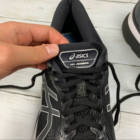 Asics Gel Nimbus 21 Black Silver Athletic Shoes FlyteFoam - Picture 3 of 16